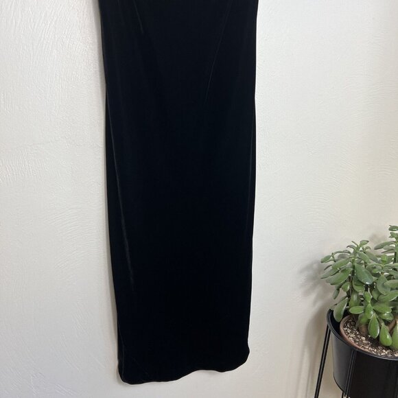 VTG Banana Republic Womens Black Velvet Slip Dress Size 10 Y2K 2002 Holiday Midi - Picture 4 of 15